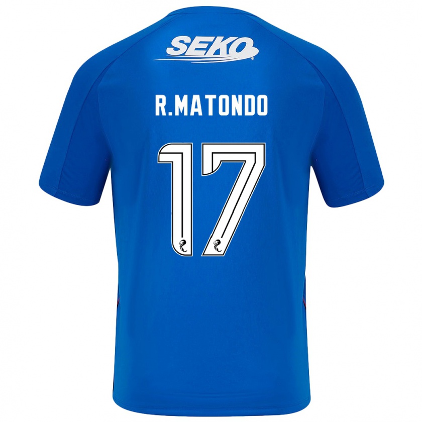 Kandiny Homme Maillot Rabbi Matondo #17 Bleu Foncé Tenues Domicile 2024/25 T-Shirt