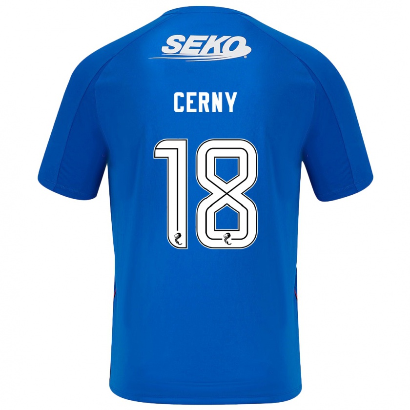 Kandiny Homme Maillot Vaclav Cerny #18 Bleu Foncé Tenues Domicile 2024/25 T-Shirt