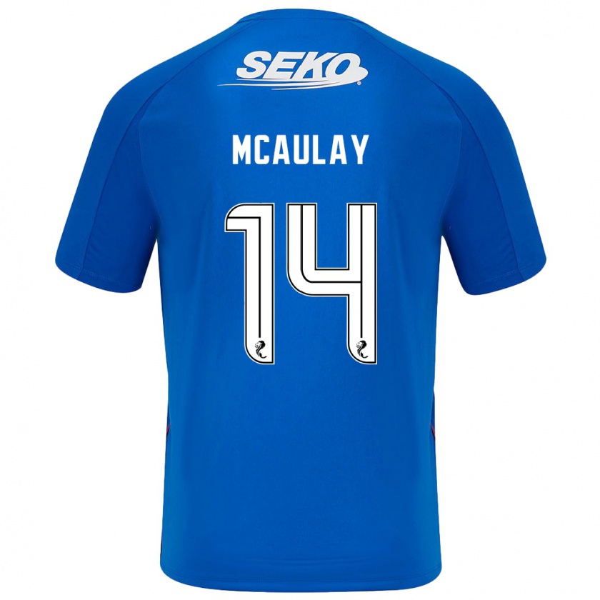 Kandiny Homme Maillot Mia Mcaulay #14 Bleu Foncé Tenues Domicile 2024/25 T-Shirt