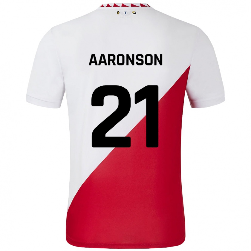 Kandiny Homme Maillot Paxten Aaronson #21 Blanc Rouge Tenues Domicile 2024/25 T-Shirt