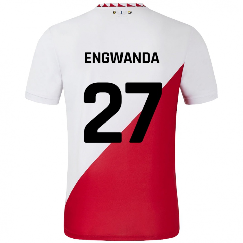 Kandiny Homme Maillot Alonzo Engwanda #27 Blanc Rouge Tenues Domicile 2024/25 T-Shirt