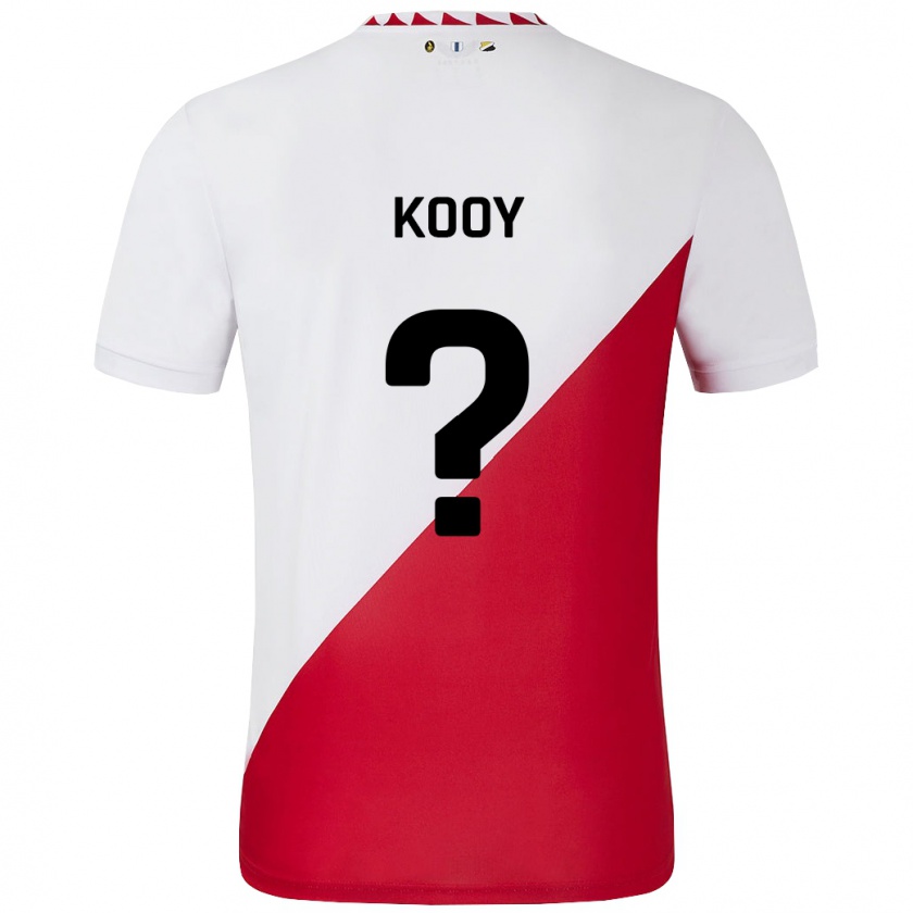 Kandiny Homme Maillot Wessel Kooy #0 Blanc Rouge Tenues Domicile 2024/25 T-Shirt