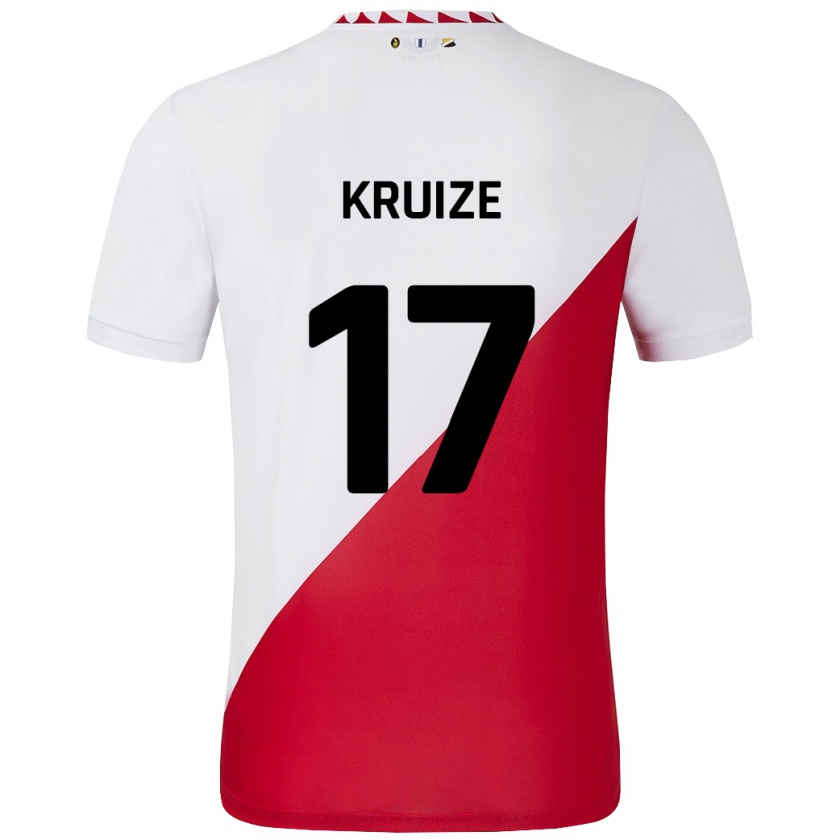 Kandiny Homme Maillot Elisha Kruize #17 Blanc Rouge Tenues Domicile 2024/25 T-Shirt