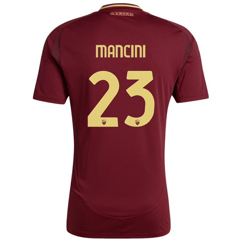 Kandiny Homme Maillot Gianluca Mancini #23 Rouge Brun Or Tenues Domicile 2024/25 T-Shirt