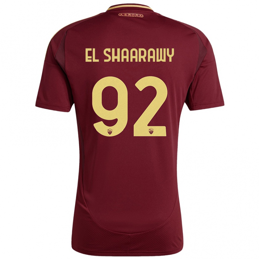 Kandiny Homme Maillot Stephan El Shaarawy #92 Rouge Brun Or Tenues Domicile 2024/25 T-Shirt