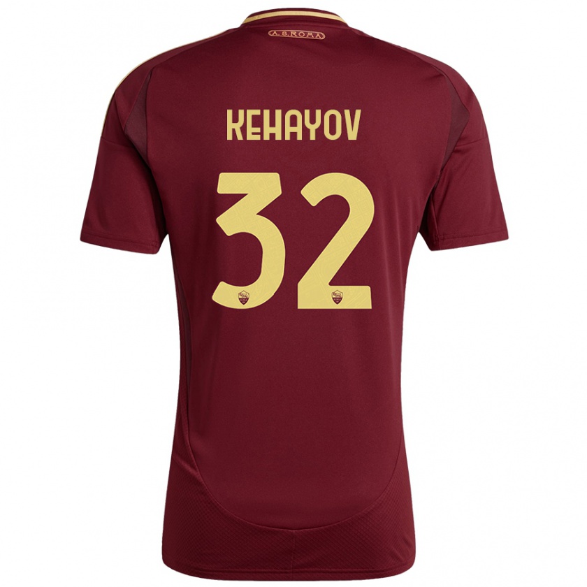 Kandiny Homme Maillot Atanas Kehayov #32 Rouge Brun Or Tenues Domicile 2024/25 T-Shirt