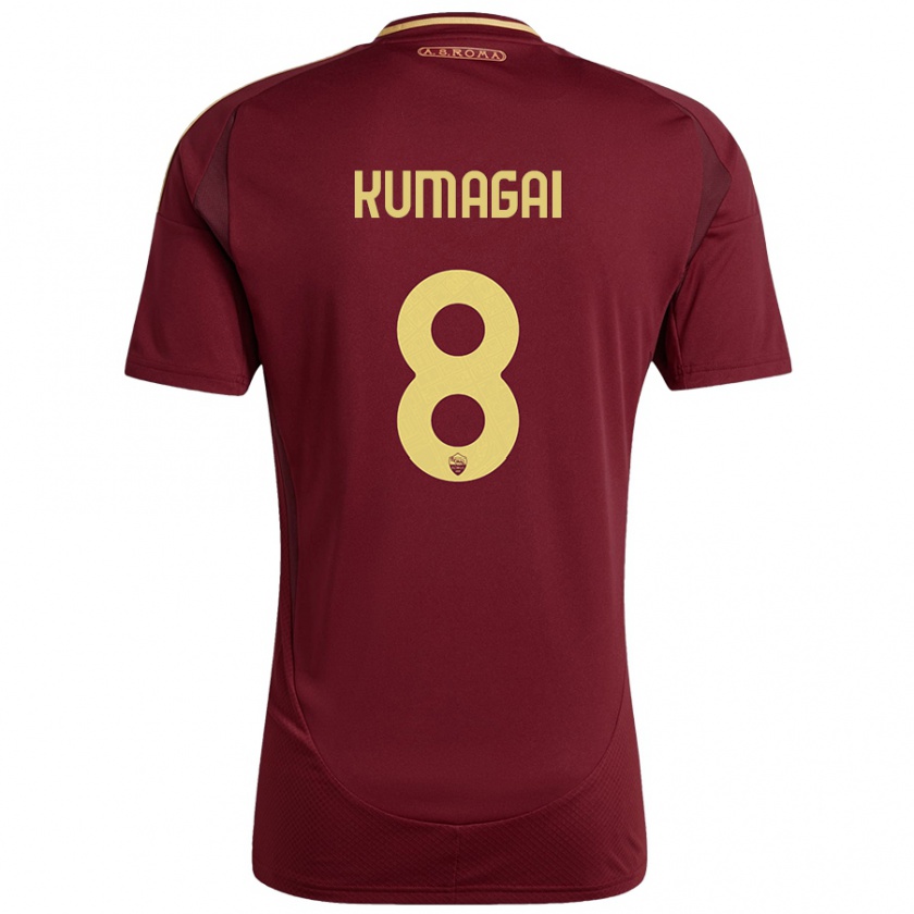 Kandiny Homme Maillot Saki Kumagai #8 Rouge Brun Or Tenues Domicile 2024/25 T-Shirt