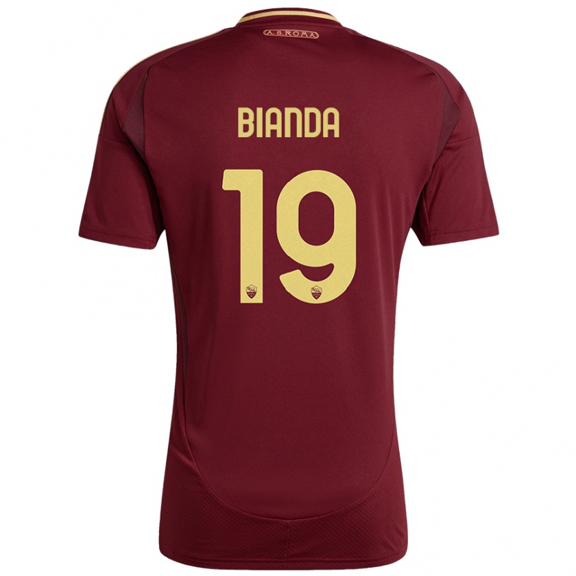 Kandiny Homme Maillot William Bianda #19 Rouge Brun Or Tenues Domicile 2024/25 T-Shirt