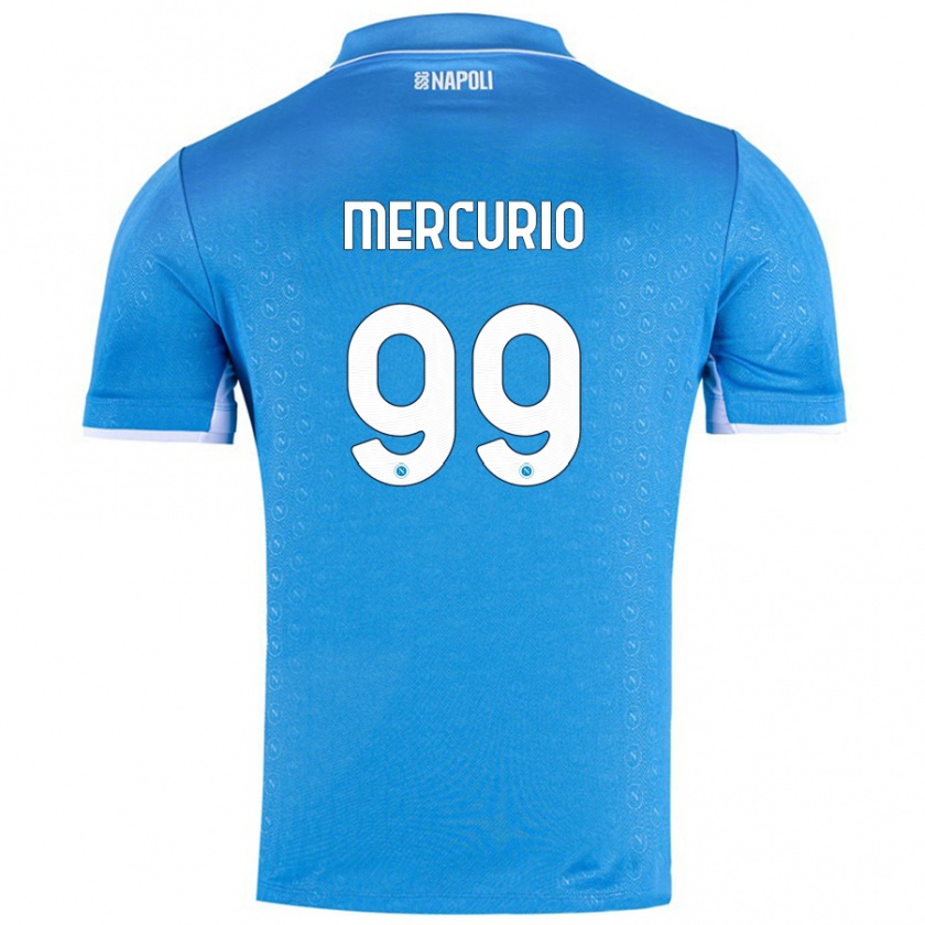 Kandiny Homme Maillot Giovanni Mercurio #99 Bleu Ciel Tenues Domicile 2024/25 T-Shirt