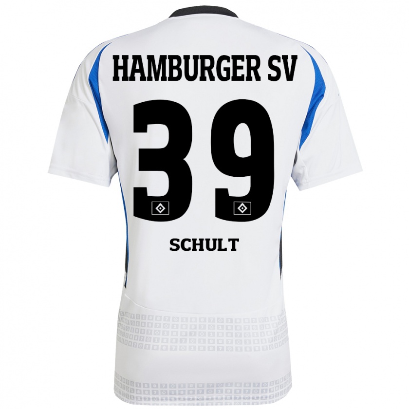 Kandiny Homme Maillot Almuth Schult #39 Blanc Bleu Tenues Domicile 2024/25 T-Shirt