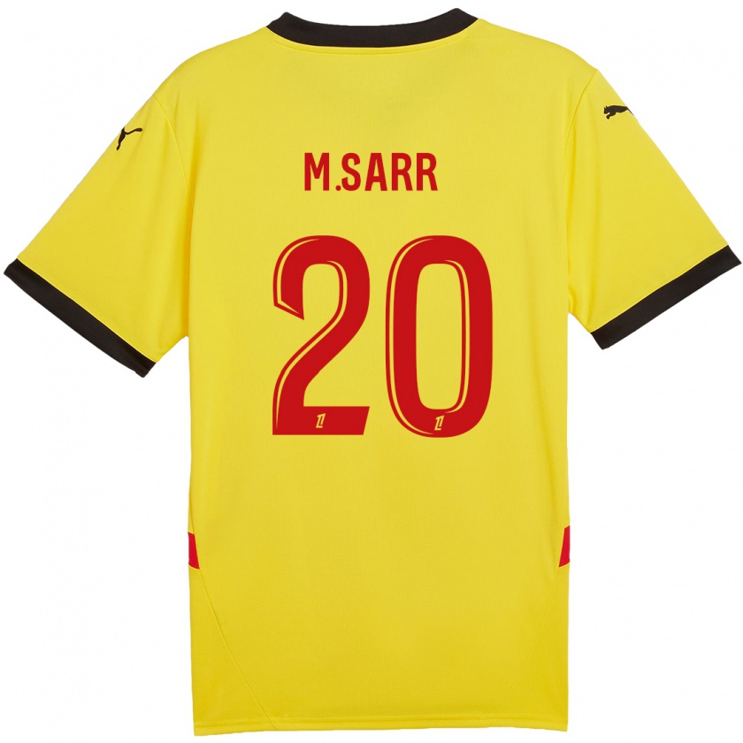 Kandiny Homme Maillot Malang Sarr #20 Jaune Rouge Tenues Domicile 2024/25 T-Shirt