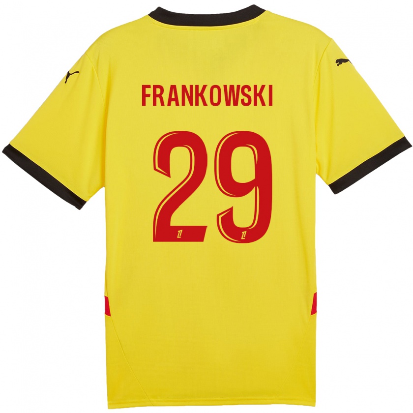 Kandiny Homme Maillot Przemyslaw Frankowski #29 Jaune Rouge Tenues Domicile 2024/25 T-Shirt