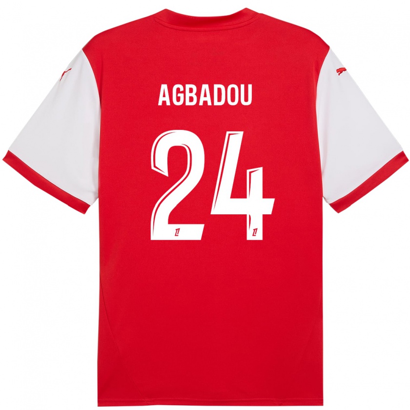 Kandiny Homme Maillot Emmanuel Agbadou #24 Rouge Blanc Tenues Domicile 2024/25 T-Shirt