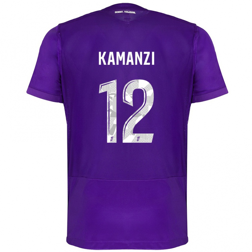 Kandiny Homme Maillot Warren Kamanzi #12 Violet Blanc Tenues Domicile 2024/25 T-Shirt