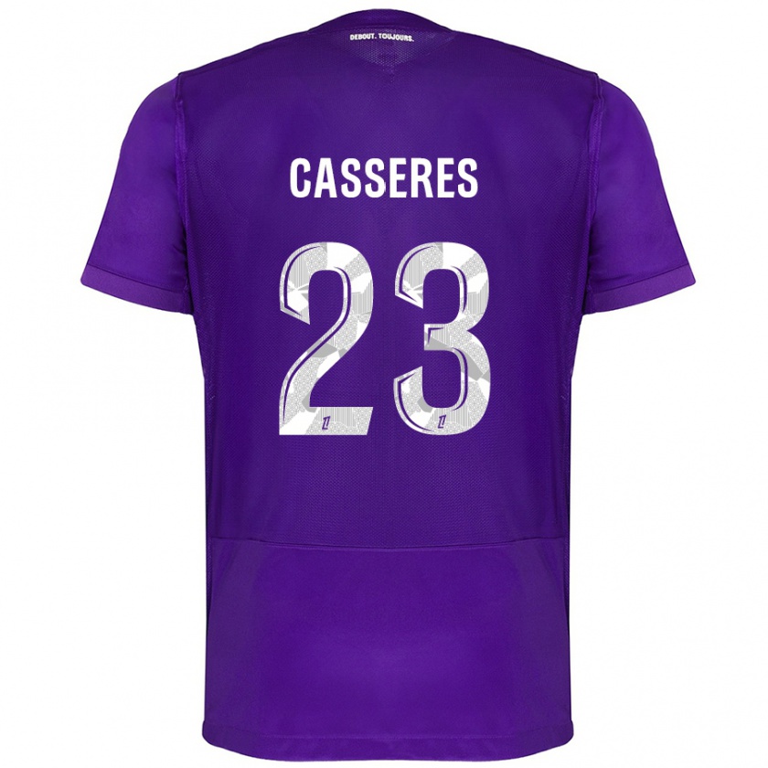 Kandiny Homme Maillot Cristian Cásseres Jr. #23 Violet Blanc Tenues Domicile 2024/25 T-Shirt