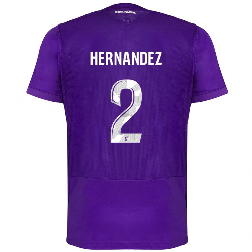 Kandiny Homme Maillot Lucie Hernandez #2 Violet Blanc Tenues Domicile 2024/25 T-Shirt