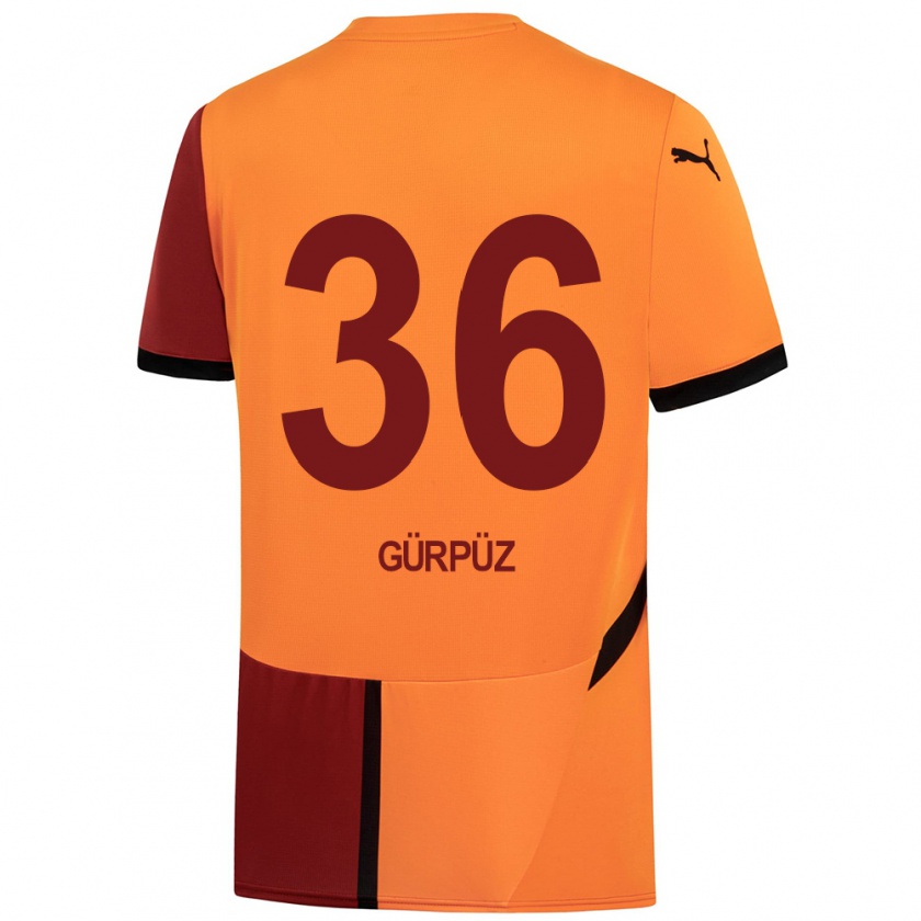 Kandiny Homme Maillot Gökdeniz Gürpüz #36 Jaune Rouge Tenues Domicile 2024/25 T-Shirt