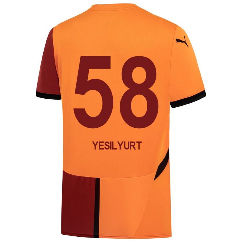 Kandiny Homme Maillot Ali Yeşilyurt #58 Jaune Rouge Tenues Domicile 2024/25 T-Shirt