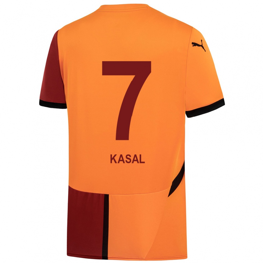 Kandiny Homme Maillot Yasin Kasal #7 Jaune Rouge Tenues Domicile 2024/25 T-Shirt