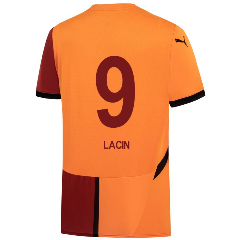 Kandiny Homme Maillot Elanur Laçin #9 Jaune Rouge Tenues Domicile 2024/25 T-Shirt