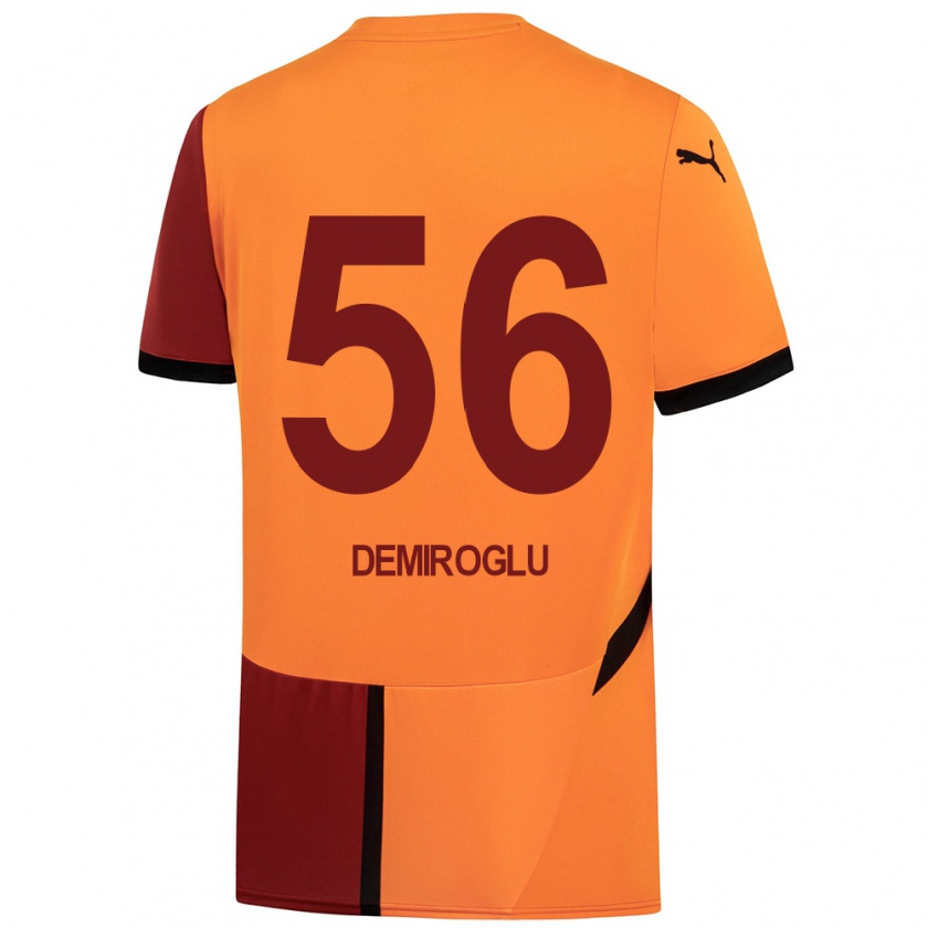 Kandiny Homme Maillot Baran Demiroğlu #56 Jaune Rouge Tenues Domicile 2024/25 T-Shirt