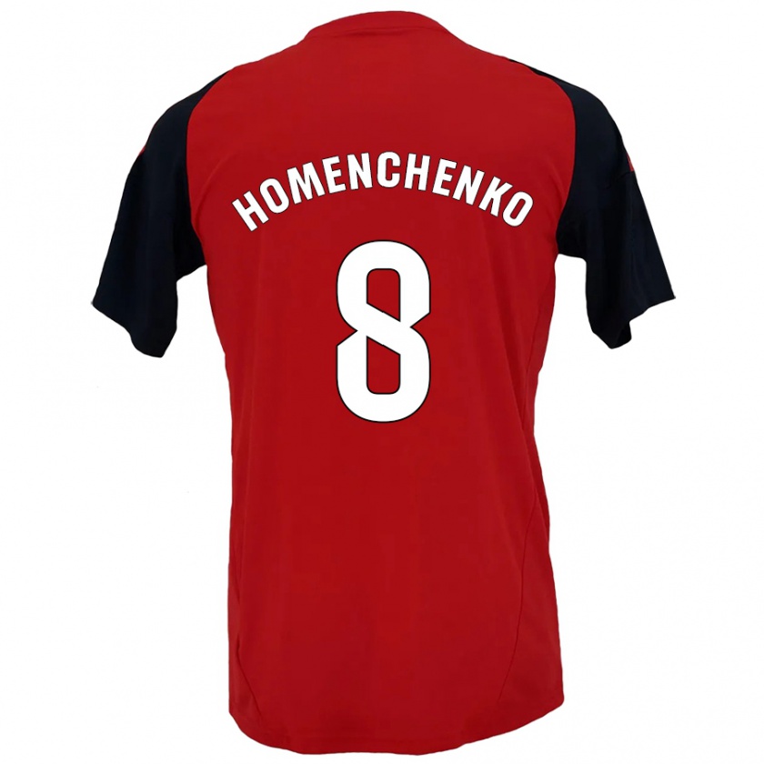 Kandiny Homme Maillot Santiago Homenchenko #8 Rouge Noir Tenues Domicile 2024/25 T-Shirt