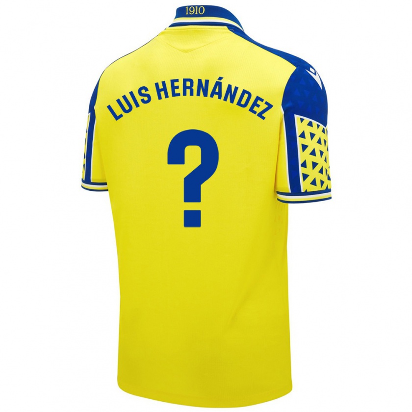 Kandiny Homme Maillot Luis Hernández #0 Jaune Bleu Tenues Domicile 2024/25 T-Shirt