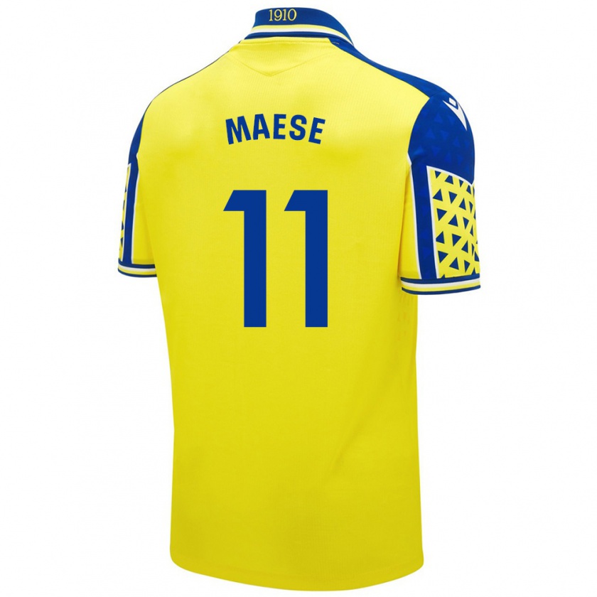 Kandiny Homme Maillot María Del Carmen Maese Gaitán #11 Jaune Bleu Tenues Domicile 2024/25 T-Shirt