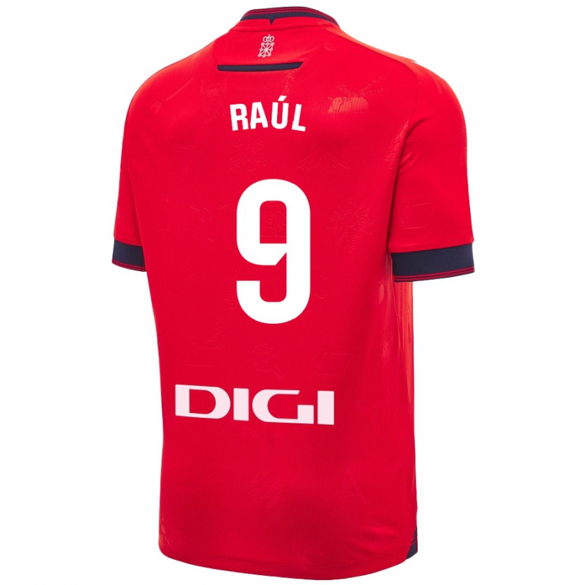 Kandiny Homme Maillot Raúl García #9 Rouge Blanc Tenues Domicile 2024/25 T-Shirt