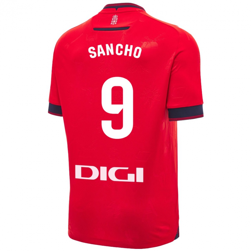 Kandiny Homme Maillot Dani Sancho #9 Rouge Blanc Tenues Domicile 2024/25 T-Shirt