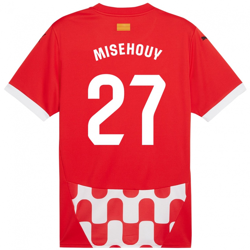 Kandiny Homme Maillot Gabriel Misehouy #27 Rouge Blanc Tenues Domicile 2024/25 T-Shirt