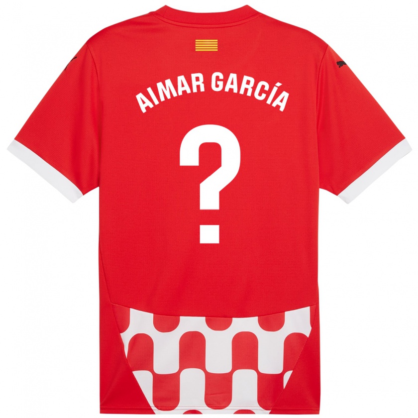 Kandiny Homme Maillot Aimar García #0 Rouge Blanc Tenues Domicile 2024/25 T-Shirt