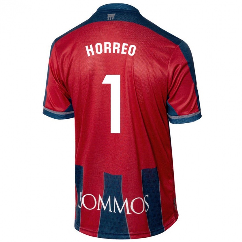 Kandiny Homme Maillot Berto Hórreo #1 Rouge Bleu Tenues Domicile 2024/25 T-Shirt