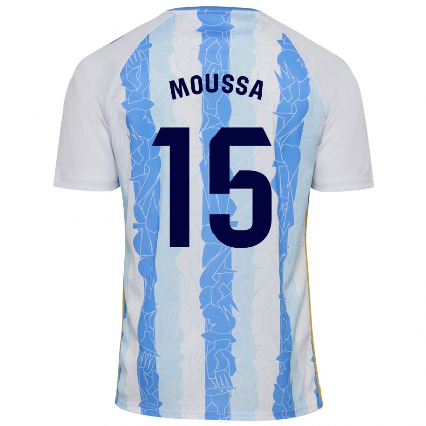 Kandiny Homme Maillot Moussa Diarra #15 Blanc Bleu Tenues Domicile 2024/25 T-Shirt