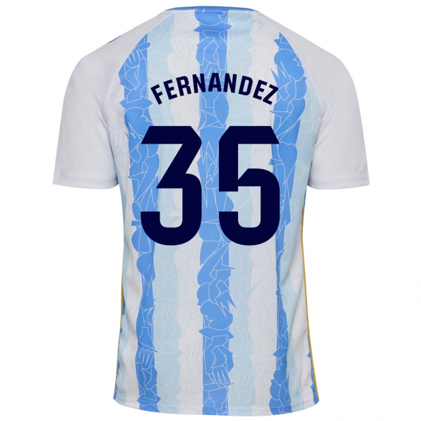 Kandiny Homme Maillot Inés Fernández #35 Blanc Bleu Tenues Domicile 2024/25 T-Shirt