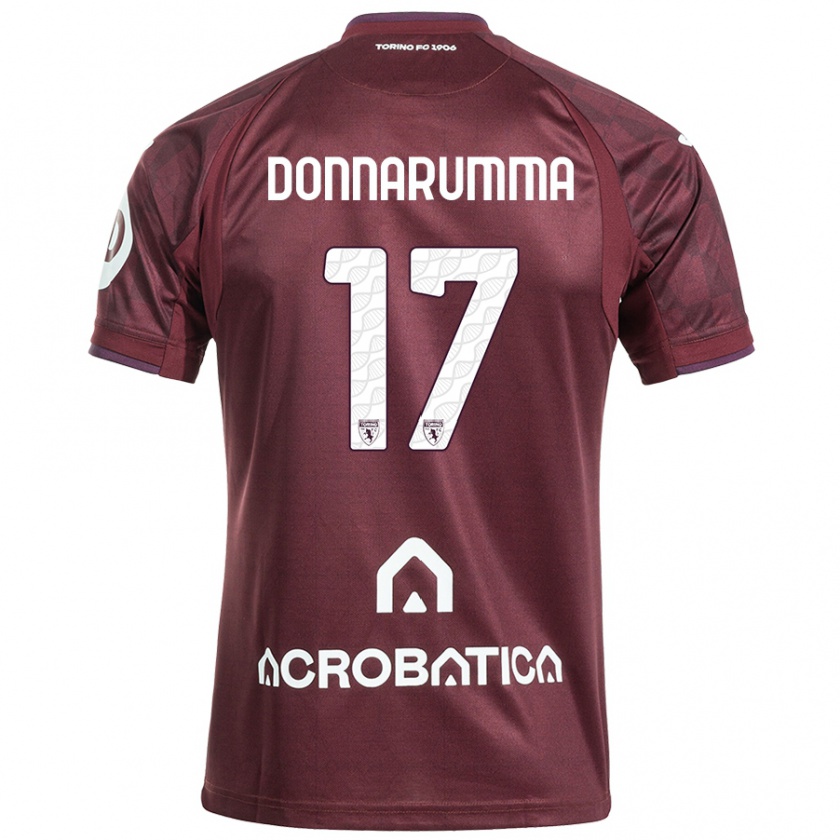 Kandiny Homme Maillot Antonio Donnarumma #17 Bordeaux Blanc Tenues Domicile 2024/25 T-Shirt