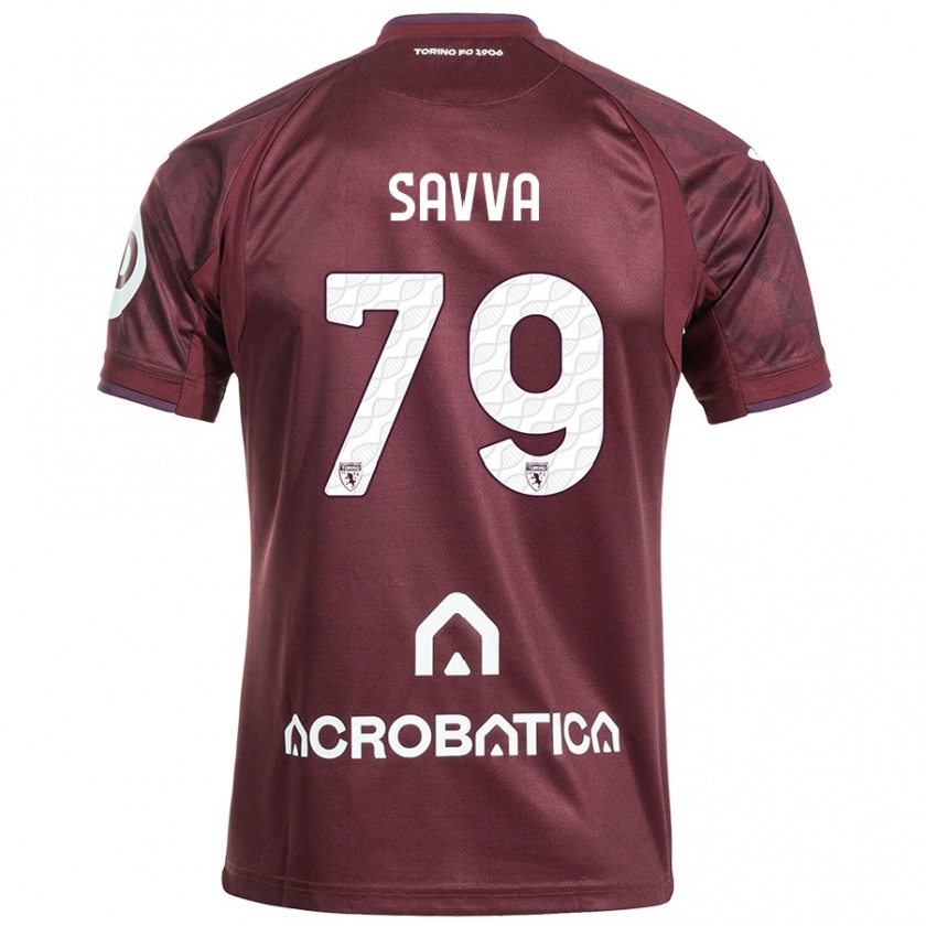 Kandiny Homme Maillot Zanos Savva #79 Bordeaux Blanc Tenues Domicile 2024/25 T-Shirt