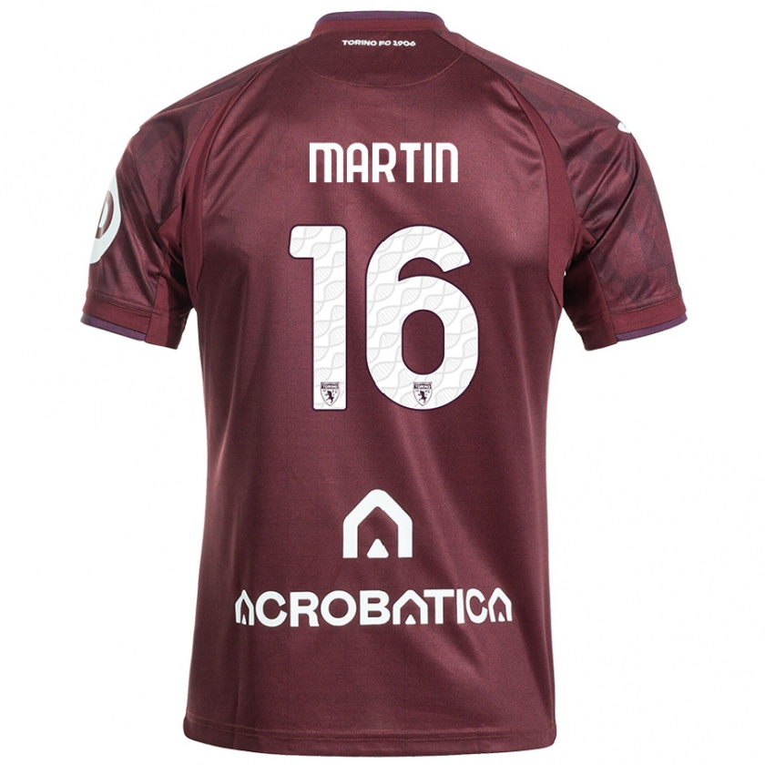 Kandiny Homme Maillot Francesca Martin #16 Bordeaux Blanc Tenues Domicile 2024/25 T-Shirt