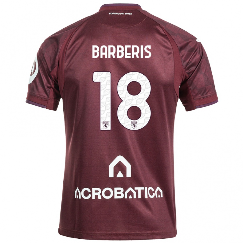 Kandiny Homme Maillot Laura Barberis #18 Bordeaux Blanc Tenues Domicile 2024/25 T-Shirt