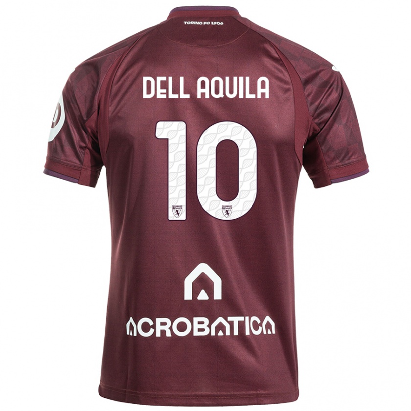 Kandiny Homme Maillot Francesco Dell'aquila #10 Bordeaux Blanc Tenues Domicile 2024/25 T-Shirt