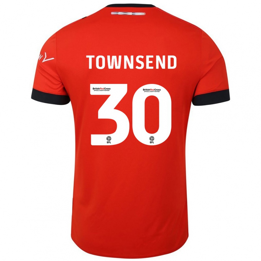 Kandiny Homme Maillot Andros Townsend #30 Orange Noir Tenues Domicile 2024/25 T-Shirt