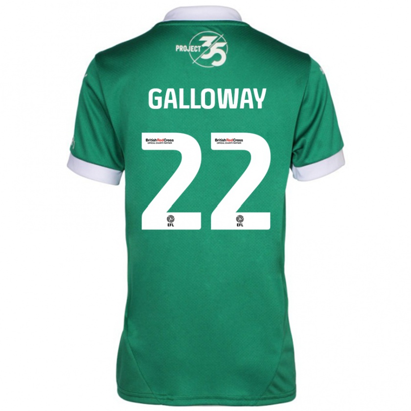 Kandiny Homme Maillot Brendan Galloway #22 Vert Blanc Tenues Domicile 2024/25 T-Shirt