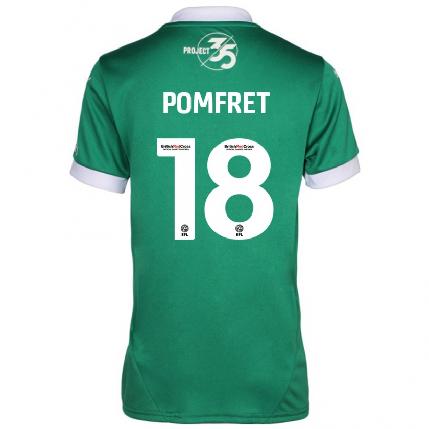 Kandiny Homme Maillot Taya Pomfret #18 Vert Blanc Tenues Domicile 2024/25 T-Shirt