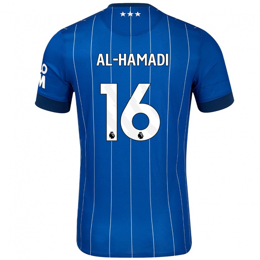 Kandiny Homme Maillot Ali Al-Hamadi #16 Bleu Marine Tenues Domicile 2024/25 T-Shirt