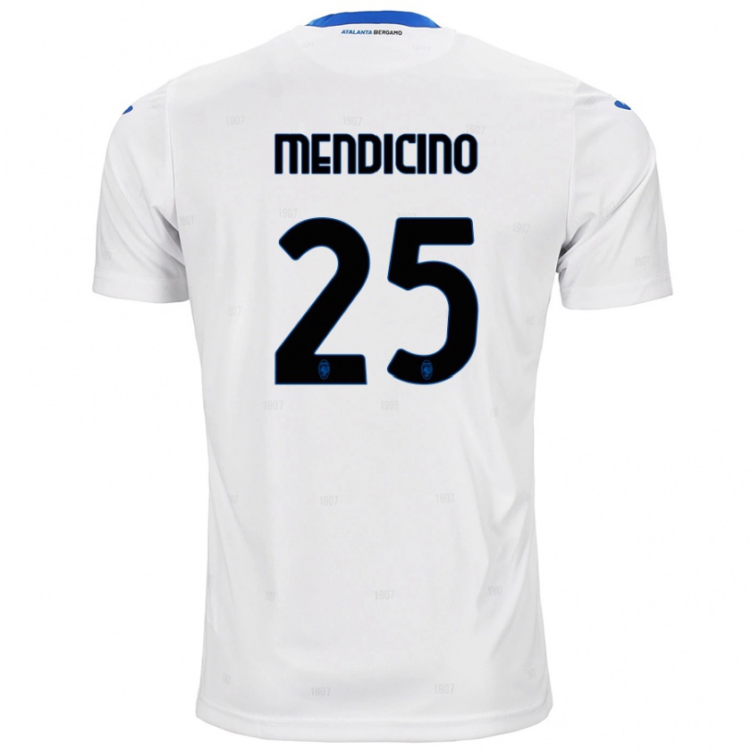 Kandiny Homme Maillot Leonardo Mendicino #25 Blanc Tenues Extérieur 2024/25 T-Shirt