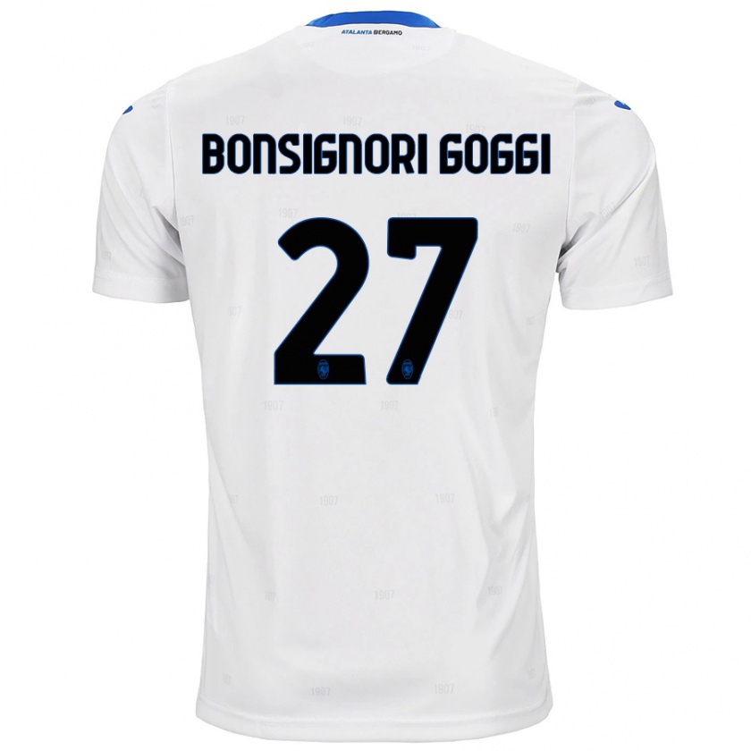 Kandiny Homme Maillot Lorenzo Bonsignori Goggi #27 Blanc Tenues Extérieur 2024/25 T-Shirt