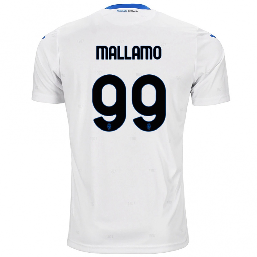 Kandiny Homme Maillot Alessandro Mallamo #99 Blanc Tenues Extérieur 2024/25 T-Shirt