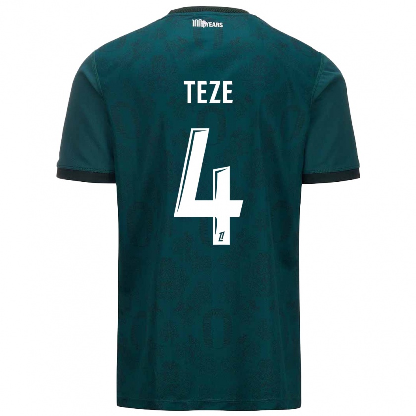 Kandiny Homme Maillot Jordan Teze #4 Vert Foncé Tenues Extérieur 2024/25 T-Shirt