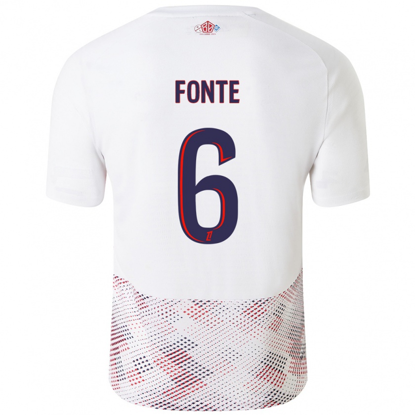 Kandiny Homme Maillot Jose Fonte #6 Blanc Bleu Royal Tenues Extérieur 2024/25 T-Shirt