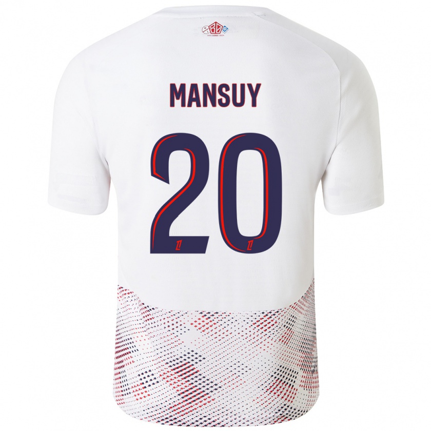 Kandiny Homme Maillot Heloise Mansuy #20 Blanc Bleu Royal Tenues Extérieur 2024/25 T-Shirt